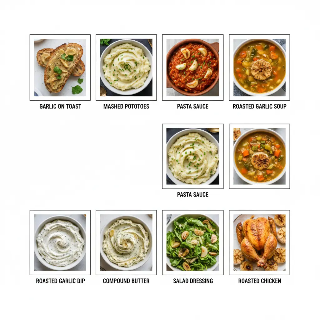 List of ways to use roasted garlic in different meals