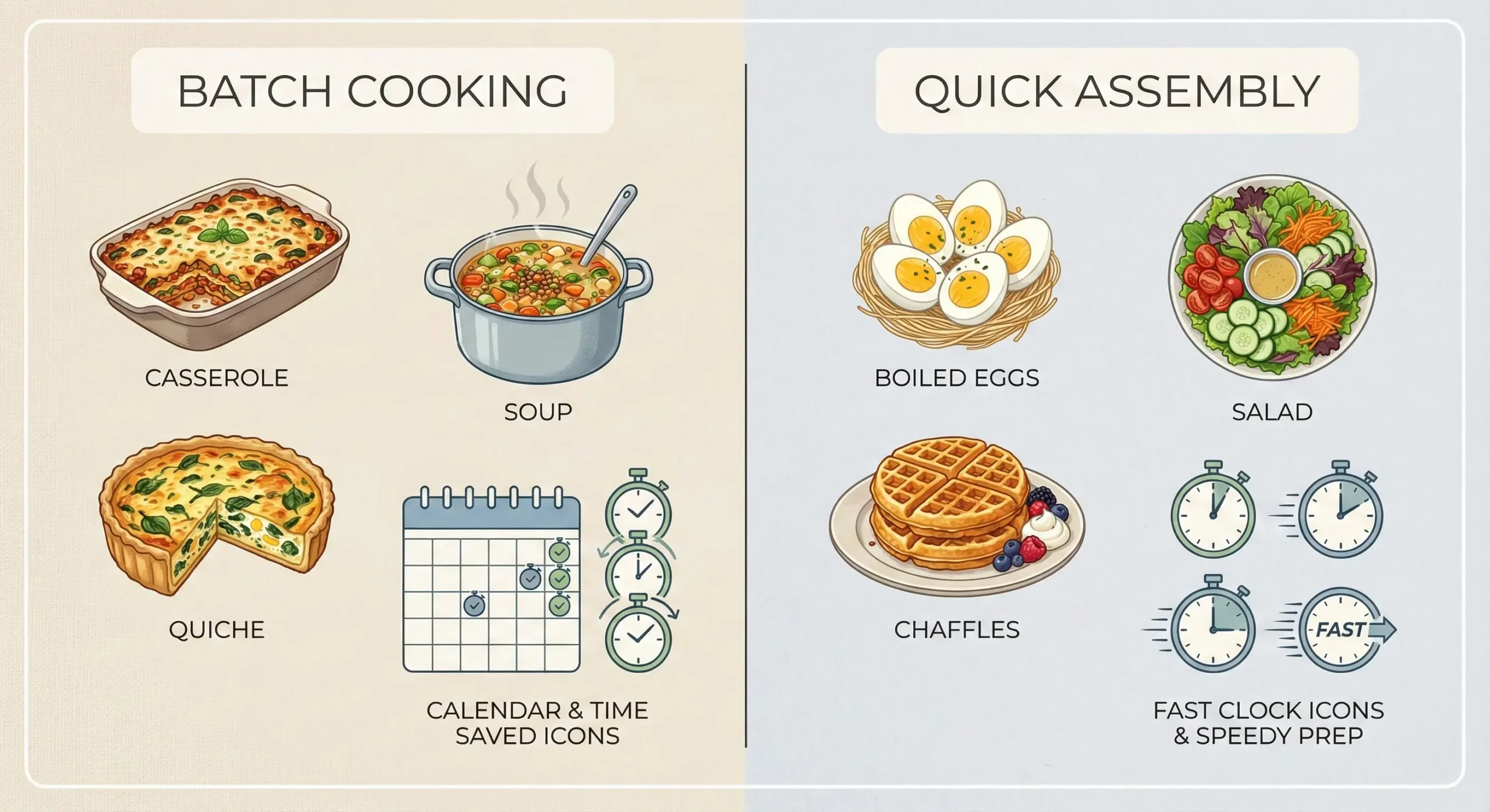 Comparison between batch cooking and quick keto lunch assembly strategies