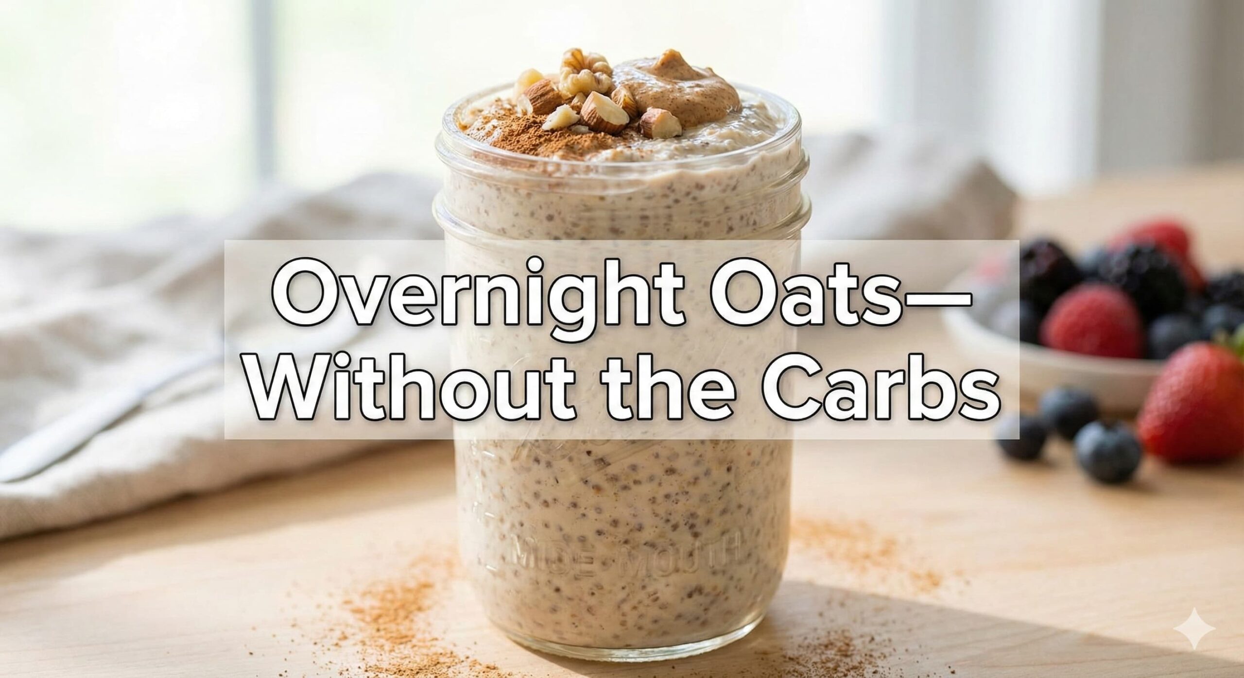 Keto overnight noats in a jar made with chia and almond meal