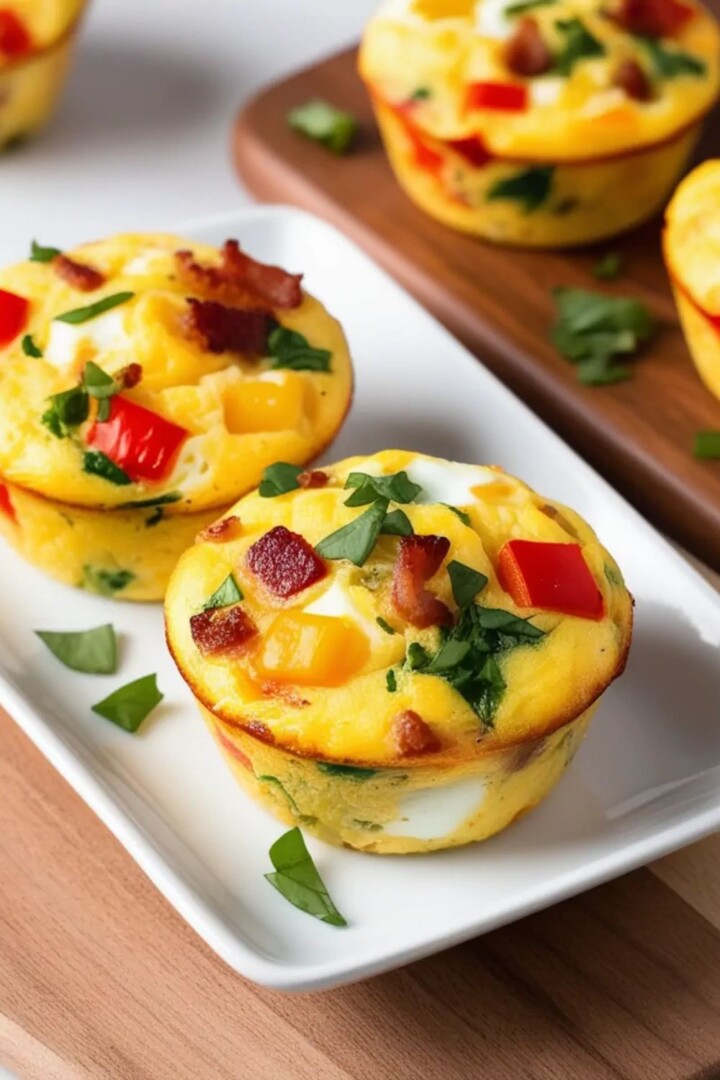 keto egg muffins loaded with nutritious veggies like spinach and bell peppers