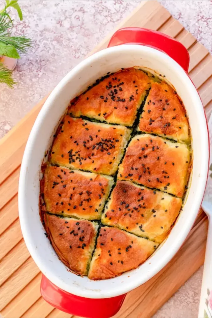 Low carb Spanakopita recipe ready to be served.