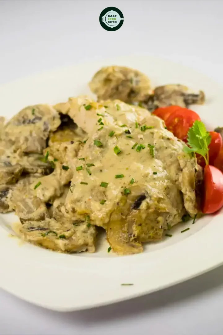 Keto Baked Pork Chops with Mushrooms