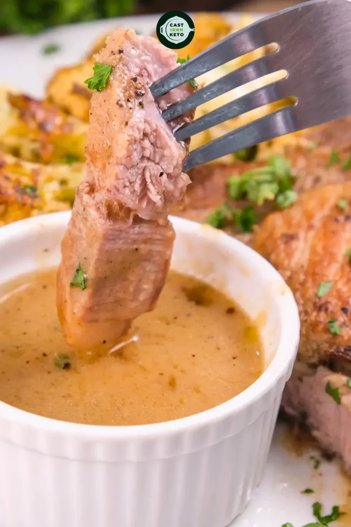 Oven Baked Bone-In Pork Chops. While the recipe has a gourmet touch, it's straightforward and ensures juicy, tender pork every time, with a mouthwatering pork juice sauce.